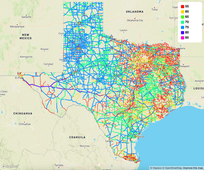 NOL map Texas highways