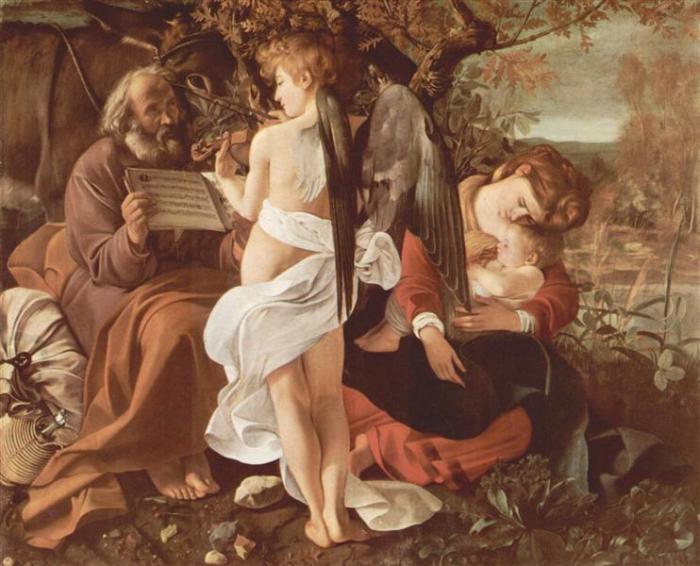 NOL art Caravaggio rest on the flight into egypt 1597