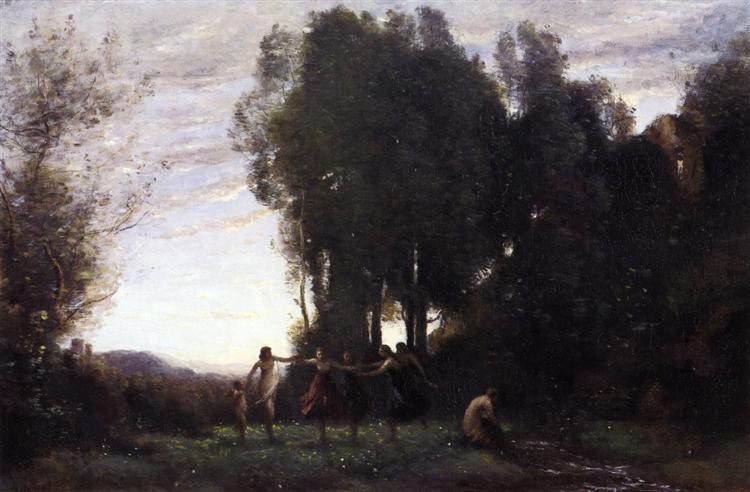 nol art corot circle of nymphs morning 1857