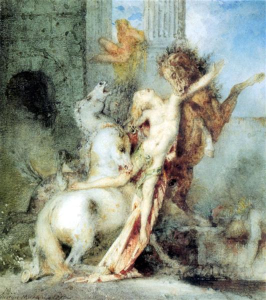 NOL art Moreau diomedes devoured by his horses 1866